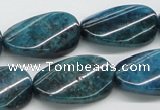 CAP67 15.5 inches 16*28mm twisted oval dyed apatite gemstone beads