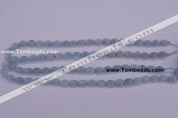 CAQ132 15.5 inches 7*10mm faceted rice natural aquamarine beads
