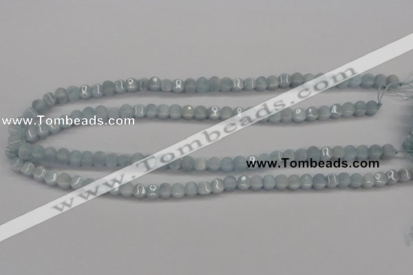 CAQ133 15.5 inches 6*6mm lantern natural aquamarine beads