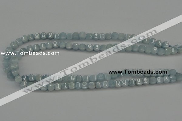CAQ134 15.5 inches 7*7mm lantern natural aquamarine beads