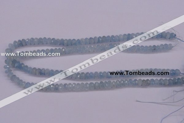 CAQ139 15.5 inches 5*8mm faceted rondelle natural aquamarine beads