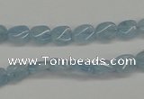 CAQ148 15.5 inches 6*8mm twisted oval natural aquamarine beads