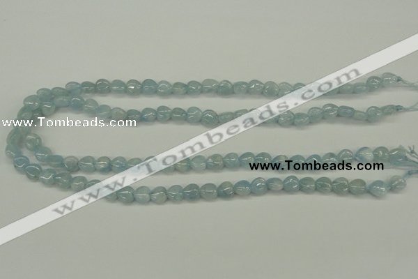 CAQ154 15.5 inches 8*8mm heart natural aquamarine beads