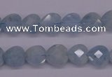 CAQ155 15.5 inches 10*10mm faceted heart natural aquamarine beads