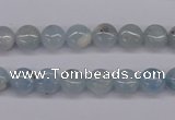 CAQ156 15.5 inches 8mm flat round natural aquamarine beads