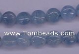 CAQ157 15.5 inches 10mm flat round natural aquamarine beads