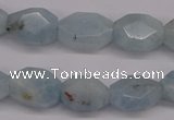 CAQ159 15.5 inches 12*16mm octagonal natural aquamarine beads