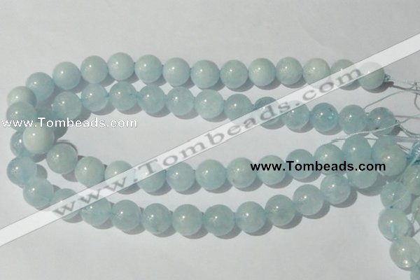 CAQ205 15.5 inches 14mm round natural aquamarine beads wholesale