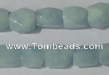 CAQ209 15.5 inches 10*14mm faceted nugget natural aquamarine beads