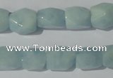 CAQ209 15.5 inches 10*14mm faceted nugget natural aquamarine beads