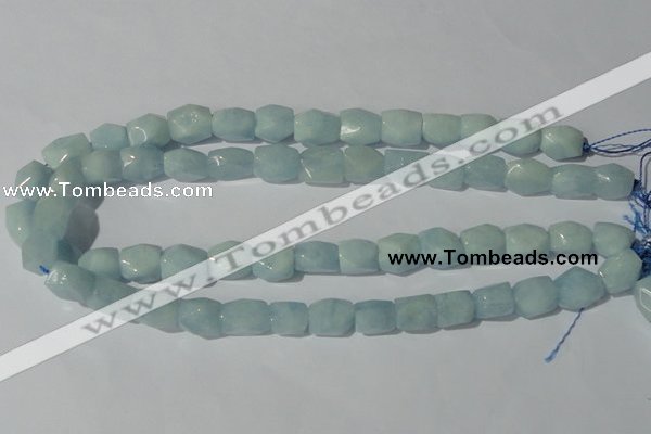 CAQ209 15.5 inches 10*14mm faceted nugget natural aquamarine beads