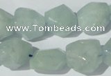 CAQ210 15.5 inches 14*16mm faceted nugget natural aquamarine beads