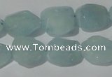 CAQ211 15.5 inches 16*18mm faceted nugget natural aquamarine beads