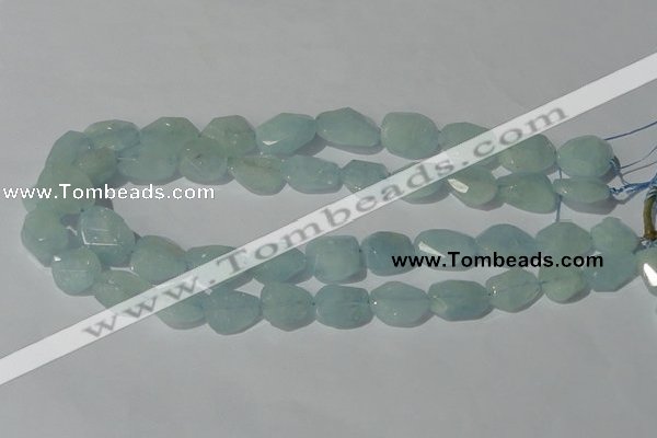 CAQ211 15.5 inches 16*18mm faceted nugget natural aquamarine beads