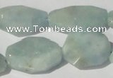 CAQ212 15.5 inches 18*25mm faceted nugget natural aquamarine beads