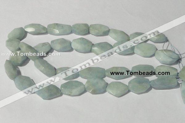 CAQ212 15.5 inches 18*25mm faceted nugget natural aquamarine beads