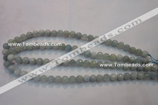 CAQ221 15 inches 5mm faceted round aquamarine beads wholesale