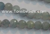 CAQ222 15 inches 6mm faceted round aquamarine beads wholesale