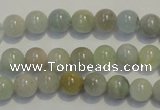 CAQ252 15.5 inches 8mm round aquamarine beads wholesale