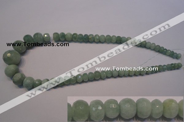 CAQ310 15.5 inches 6*8mm – 15*20mm faceted rondelle aquamarine beads