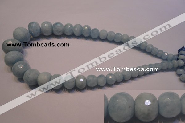 CAQ312 15.5 inches 6*9mm – 18*22mm faceted rondelle aquamarine beads