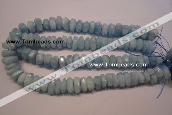 CAQ315 15.5 inches 6*15mm – 10*18mm faceted nuggets aquamarine beads