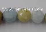 CAQ362 15.5 inches 6mm - 16mm faceted round natural aquamarine beads