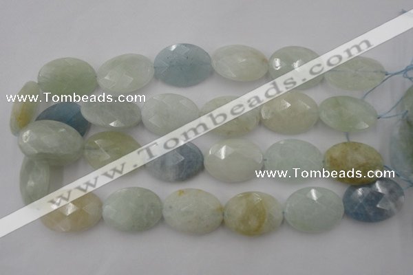 CAQ388 15.5 inches 22*30mm faceted oval natural aquamarine beads