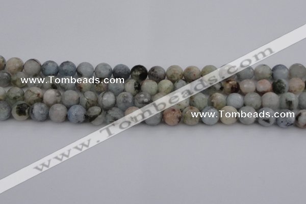 CAQ420 15.5 inches 6mm faceted round natural aquamarine beads