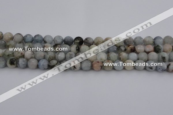 CAQ421 15.5 inches 8mm faceted round natural aquamarine beads