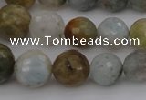 CAQ428 15.5 inches 6mm - 16mm faceted round natural aquamarine beads