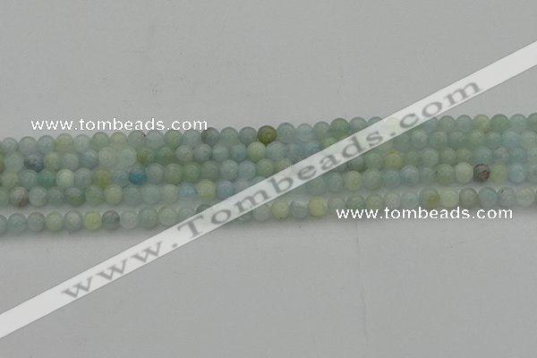 CAQ430 15.5 inches 4mm round natural aquamarine beads wholesale