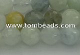 CAQ437 15.5 inches 8mm faceted round natural aquamarine beads