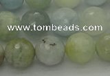 CAQ438 15.5 inches 10mm faceted round natural aquamarine beads