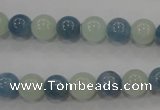 CAQ471 15.5 inches 8mm round natural aquamarine beads