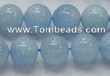 CAQ50 15.5 inches 14mm round natural aquamarine gemstone beads