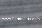 CAQ500 15.5 inches 4mm round natural aquamarine beads