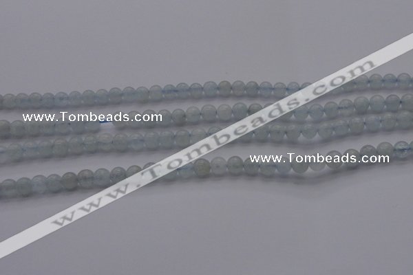 CAQ500 15.5 inches 4mm round natural aquamarine beads