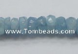 CAQ51 15.5 inches 6*12mm faceted rondelle natural aquamarine beads