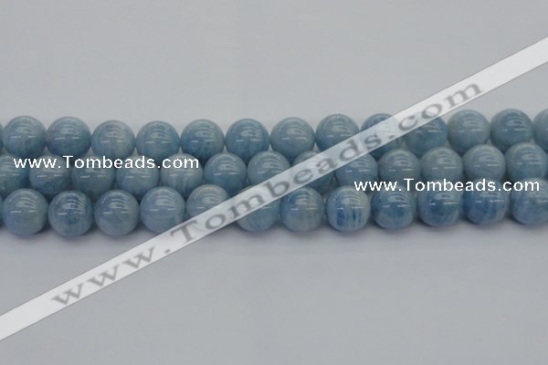 CAQ514 15.5 inches 14mm round A+ grade natural aquamarine beads