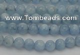 CAQ516 15.5 inches 4mm round AA grade natural aquamarine beads