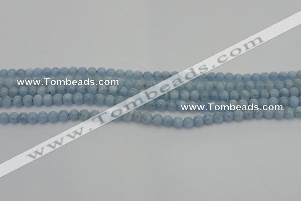 CAQ516 15.5 inches 4mm round AA grade natural aquamarine beads