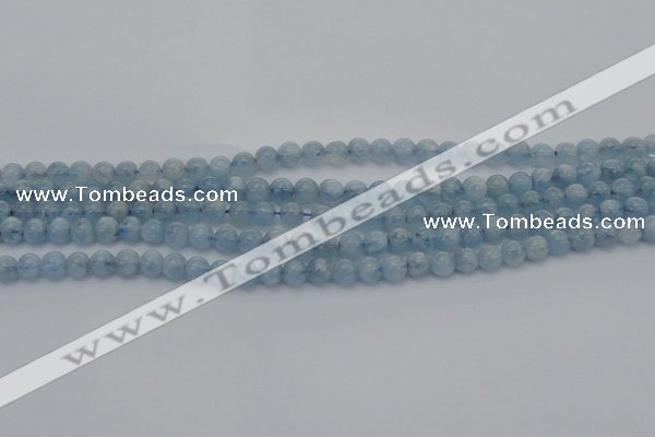 CAQ517 15.5 inches 5mm round AA grade natural aquamarine beads