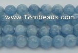 CAQ525 15.5 inches 4mm round AA+ grade natural aquamarine beads