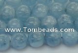 CAQ529 15.5 inches 8mm round AA+ grade natural aquamarine beads