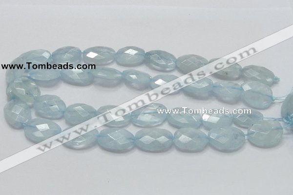 CAQ53 15.5 inches 20*25mm faceted oval natural aquamarine beads