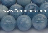 CAQ532 15.5 inches 14mm round AA+ grade natural aquamarine beads