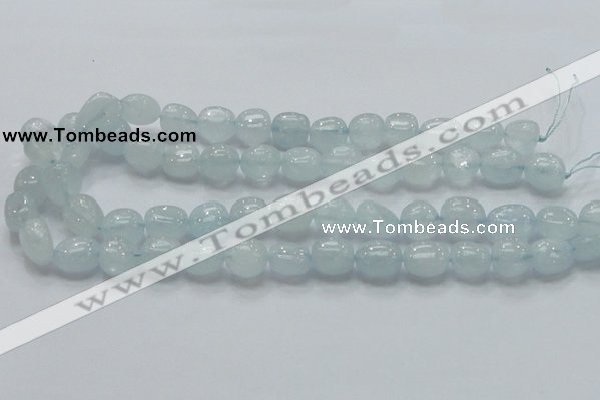 CAQ54 15.5 inches 10*15mm nugget natural aquamarine gemstone beads