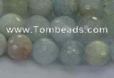 CAQ553 15.5 inches 8mm faceted round natural aquamarine beads