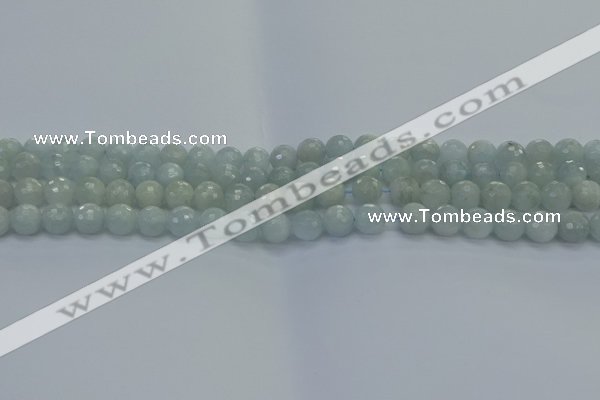 CAQ559 15.5 inches 4mm faceted round natural aquamarine beads